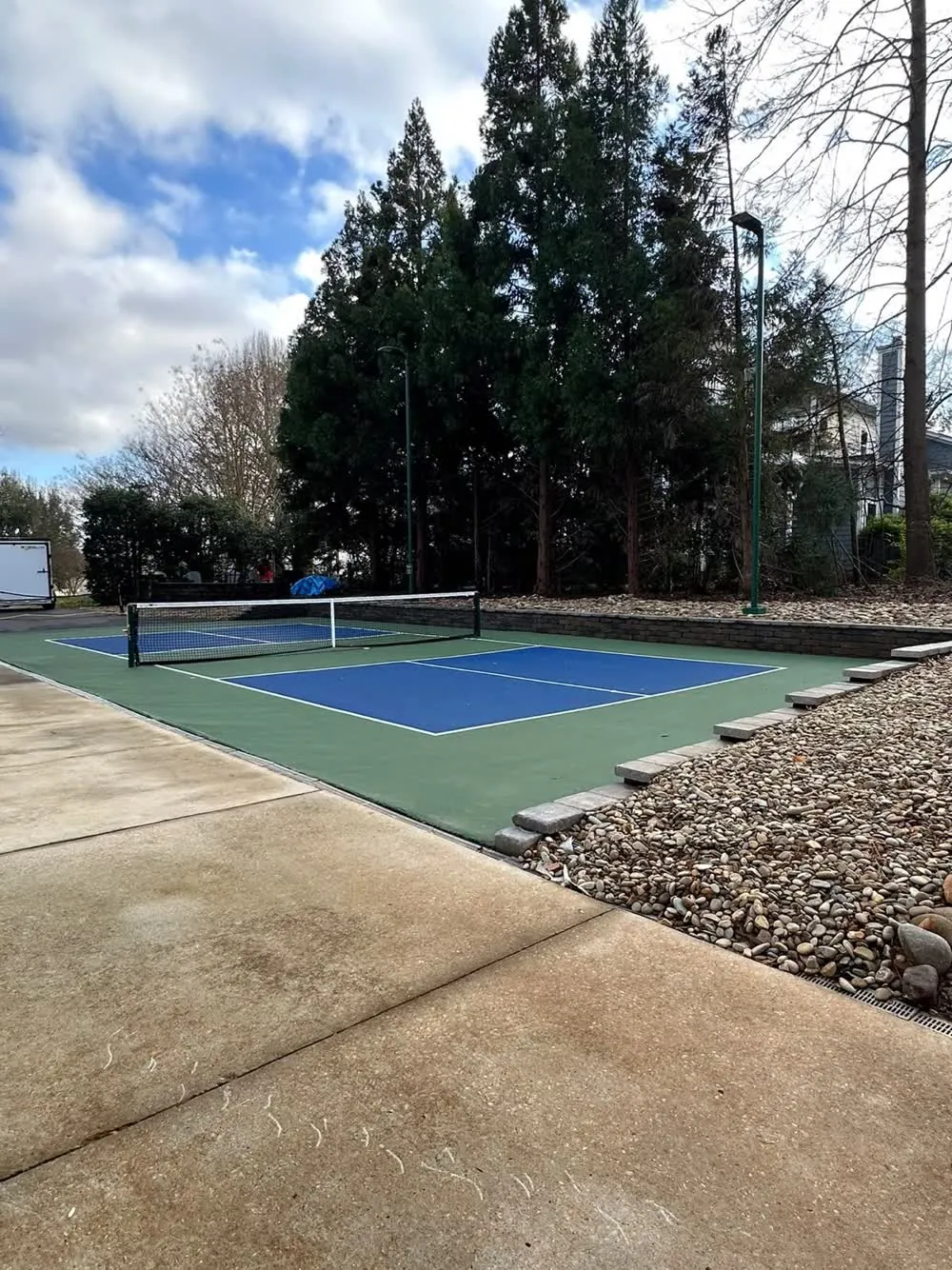 Backyard pickleball court